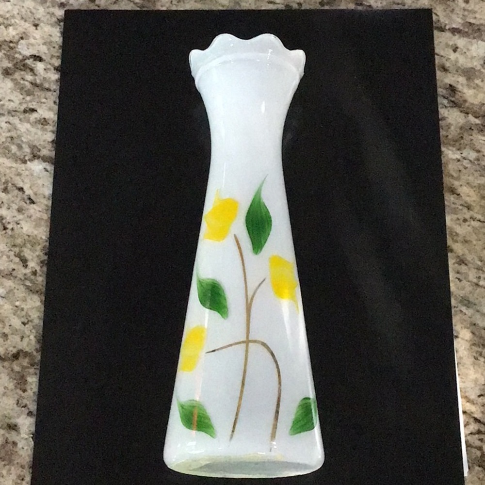 Vintage White Gay Fad Hand Painted Vase